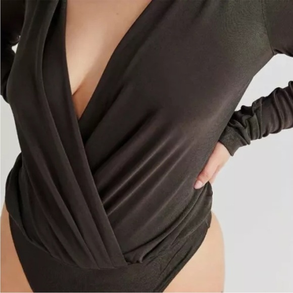 Free People Turnt Bodysuit S Under the Trees Olive Green - Picture 4 of 16